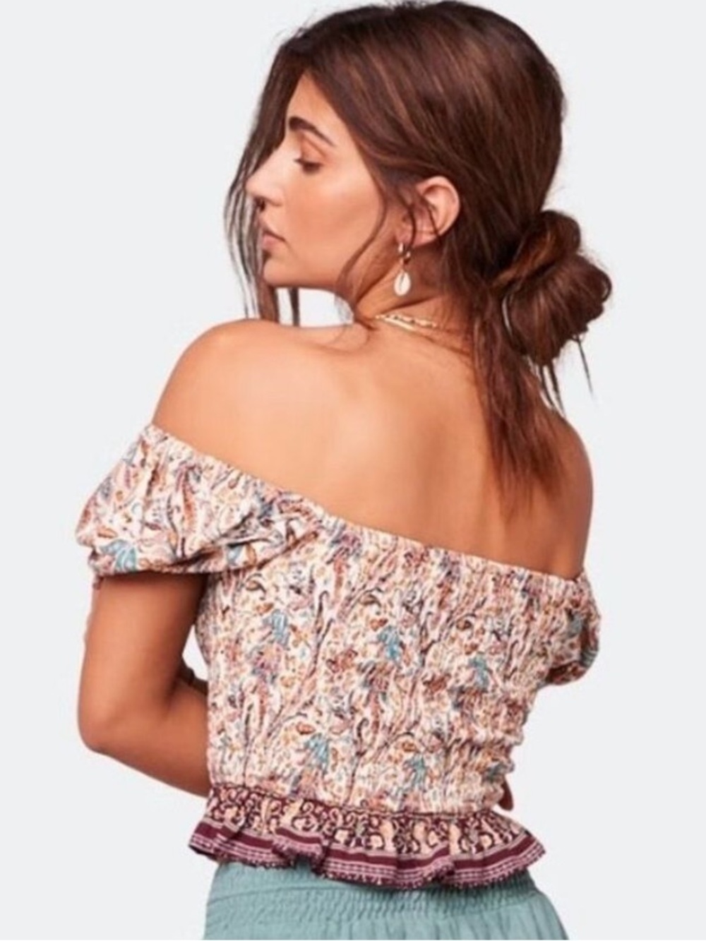 NWT $69 Band of Gypsies Crop Top Plum/Ivory Multiple Sizes
